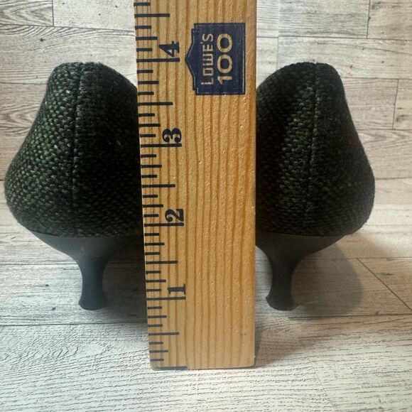 Stuart Weitzman  Green tweed kitten heels size 8.5‎ - Picture 7 of 14